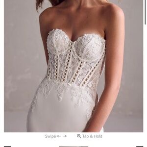 Maggie Sottero Ivory Lace Gown with Pearl Accents